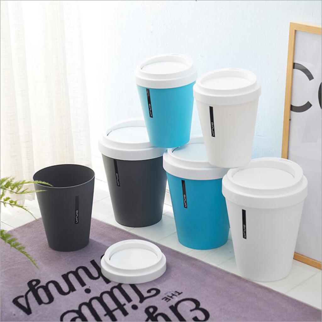 Buy Creative Coffee Cup Shaped Rubbish Bin Trash Can Flipable Lid White