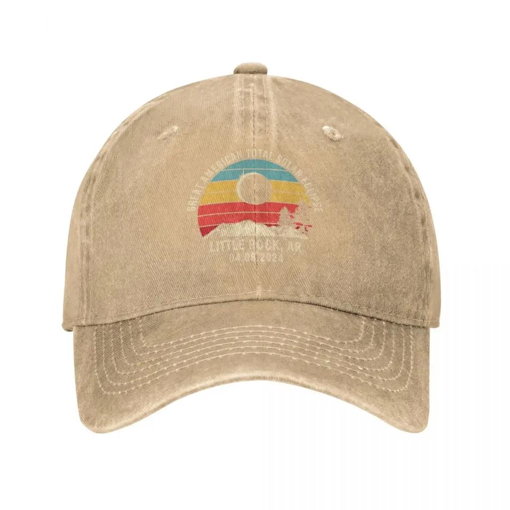 Casual Little Rock Total Solar Eclipse 2024 Baseball Caps Unisex Style Distressed Washed Headwear Outdoor Summer Caps Hat