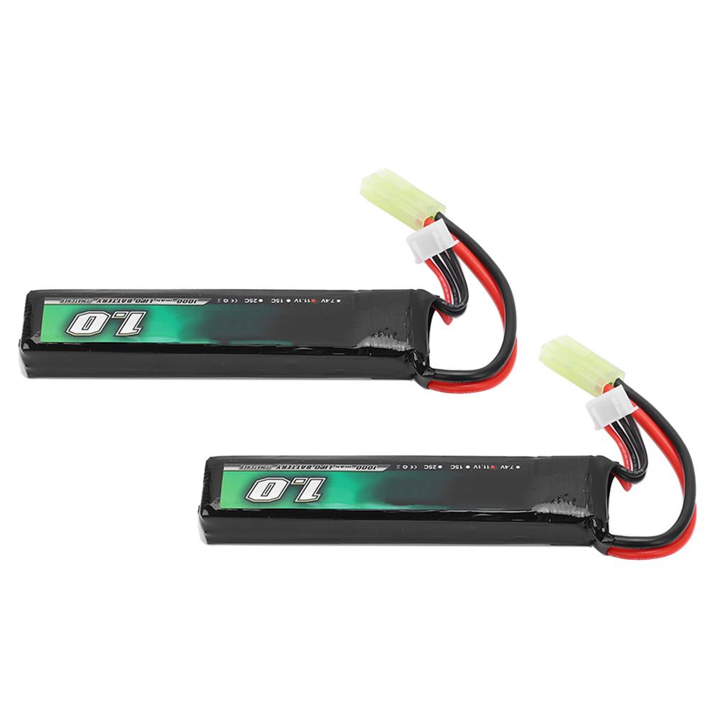 2 Stück 11,1 V 1000 mAh 15C Lipo-Akkupack mit Mini-Stecker Einzelzelle für Tamiya für RC-Auto Spielzeug