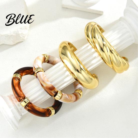 Wrist Layering Set 4Pcs/Set Women Bracelet Opening Adjustable High-Polishing Metal