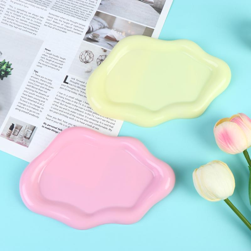 Bandeja de Joias de Plástico em Formato de Nuvem Prato Decorativo Para Anéis Brincos Pulseiras Colares Bandeja Para Decoração de Quarto Feminino