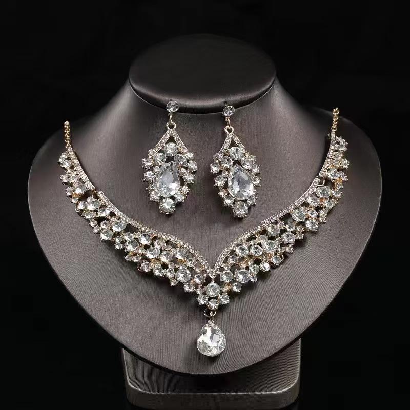 

Элегантный европейский и американский свадебный набор ожерелий - Свадебные ювелирные аксессуары из двух частей