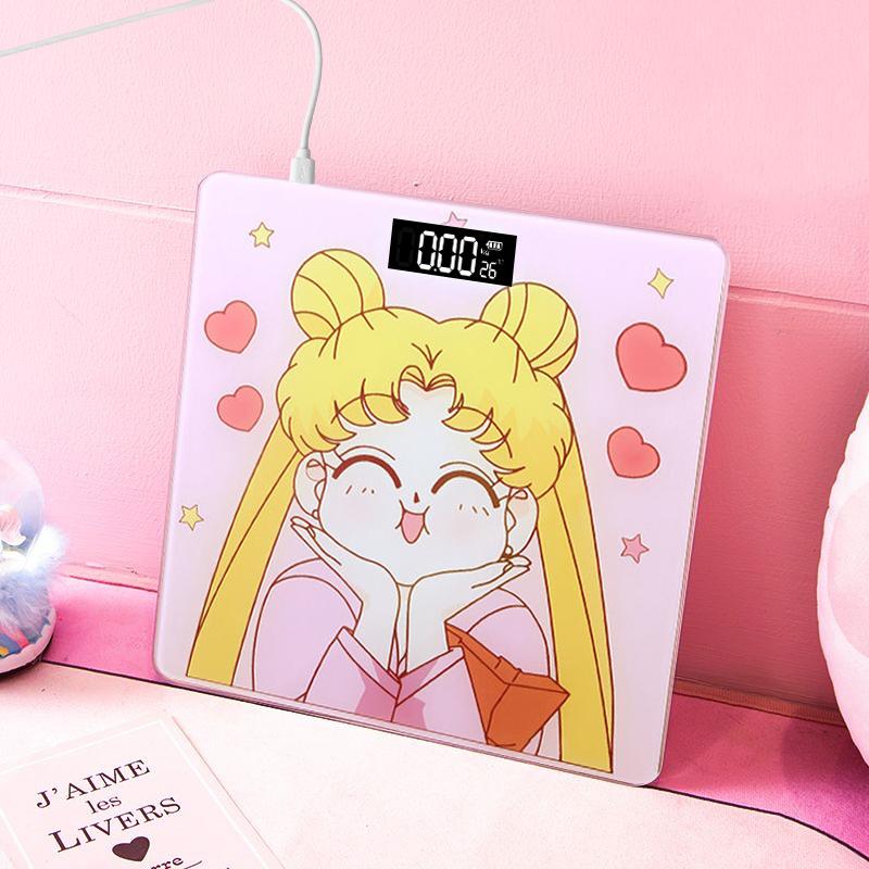 Karikatür Kız Dijital Vücut Yağ Ölçerleri Lcd Ekran Akıllı Ağırlık Ölçeği Banyo Terazileri Yüksek Hassasiyetli Elektronik Zemin Vücut Terazileri