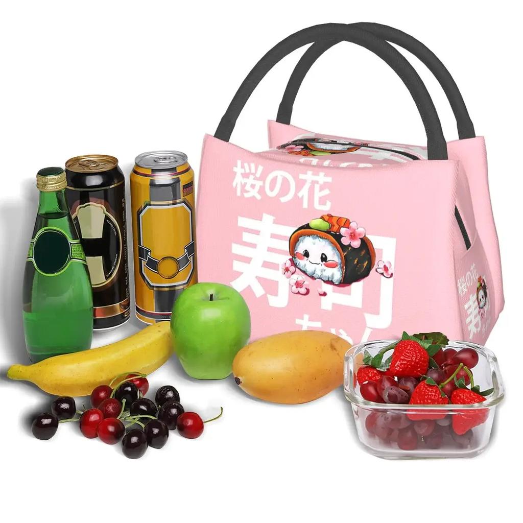 Sushi-chan Lunch Bags Insulated Bento Box Portable Lunch Tote Picnic Bags Cooler Thermal Bag for Woman Kids School