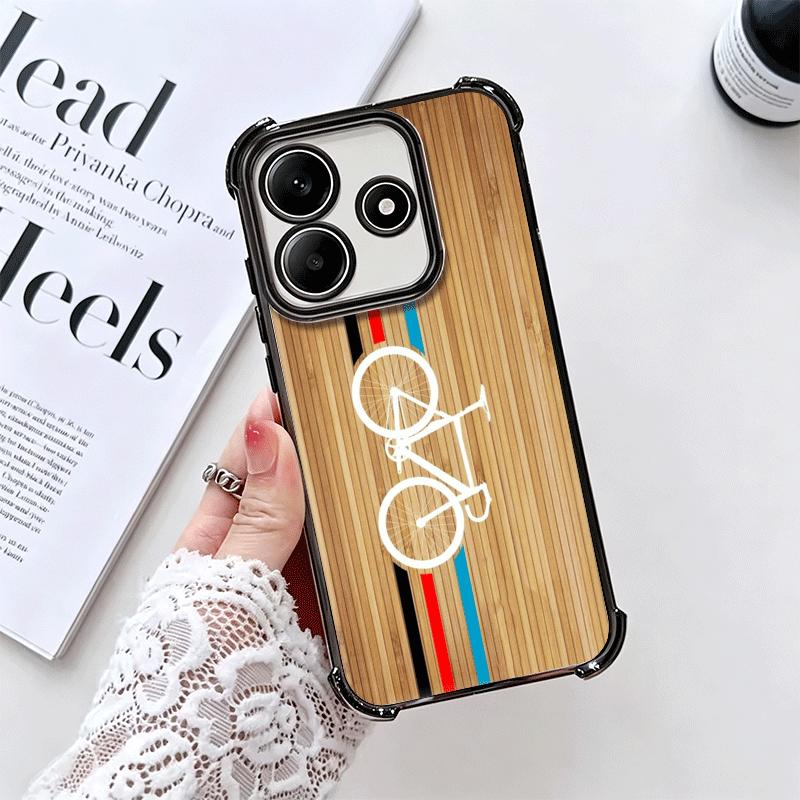 Bicycle Bike Sports Plating Phone Case For Xiaomi Redmi Note 14 15 Pro Plus 13 12 11 11S 11T 10 9S 9 5G Anti-Fall Airabag Cover