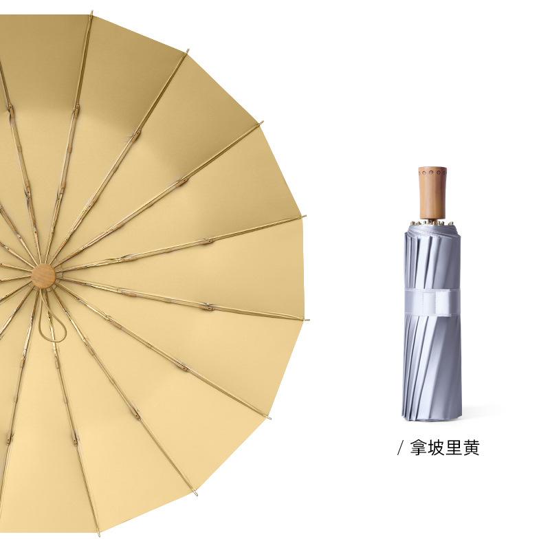 16 Bone Weather and Rain Umbrella Hand Open Folding Sunscreen Umbrella Three Fold Sun Umbrella