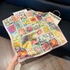 Fashion Black and White Printing Temperament Square Scarf Imitation Silk Korean Version Decorative Scarf Scarf Professional Decorative Shawl Silk Scar