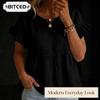 Women's Fashion Casual O-Neck Short Sleeve Blouses & Shirts