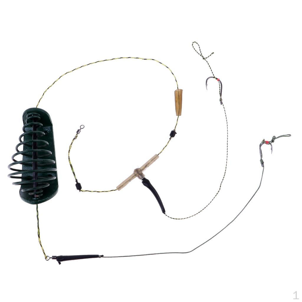 

1 Piece Carp Fishing Feeder Cage With Line Hook Hair Rig Set Rough 40g