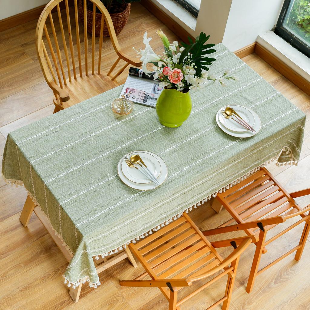 Hollow-Carved Jacquard Weave Tablecloth,Rectangle Dust-Proof Table Cover,For  Kitchen Dinner Party Tabletop Decoration