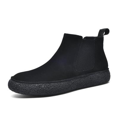 Cuir Givré Cuir Velours Bottes Martin Mi-Hautes Vintage Chaussures Décontractées en Cuir pour Homme Chaussures à Plateforme Chaussures Tendance Bottines Chelsea