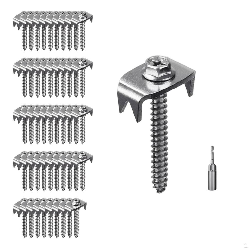 50 Pieces Fence Fastener with Hex Adapter Easy to Install ScrewWire Screws RustResistant for