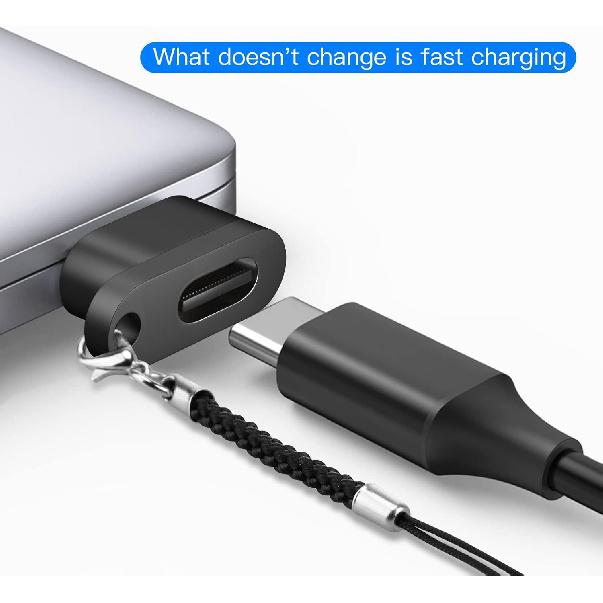 USB C Male to Female Adapter, Portable USB C Transmission Key Chain Adapter Set