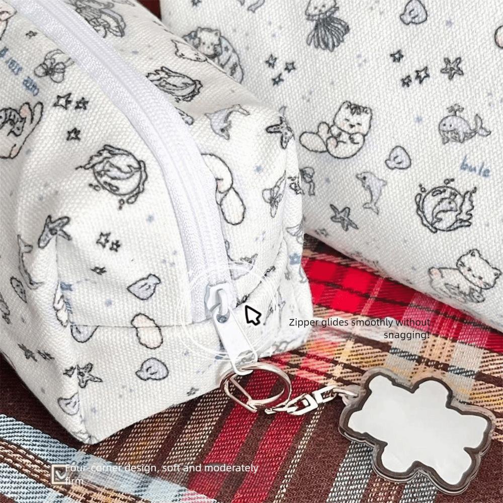 Ocean Cat Pen Bag Large Capacity Stationery Organizer Cute Stationery Bag Gift