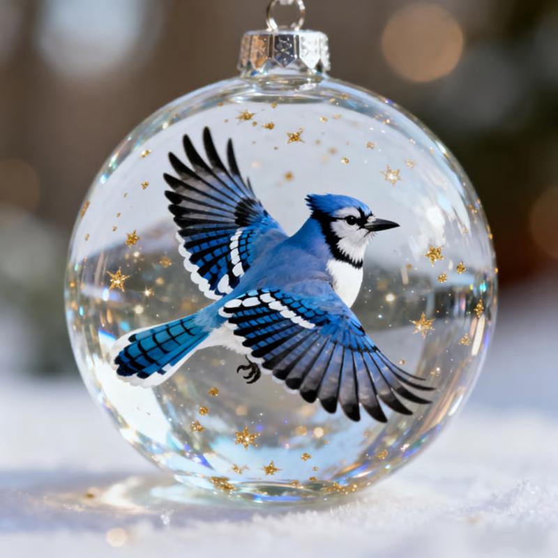 Ornament Nature's Birds Clear Christmas , Hummingbird Christmas Tree Ornaments for Xmas Decor, Clear Balls for Home Decor