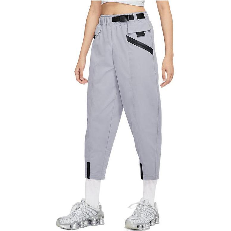 Nike Solid Color Logo Print Casual Straight Leg Pants Women bottoms Gray DD4617-521