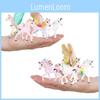 Simulated Gemstone Decorated Colorful Unicorn Pvc Model Desktop Ornament For Kids Collection