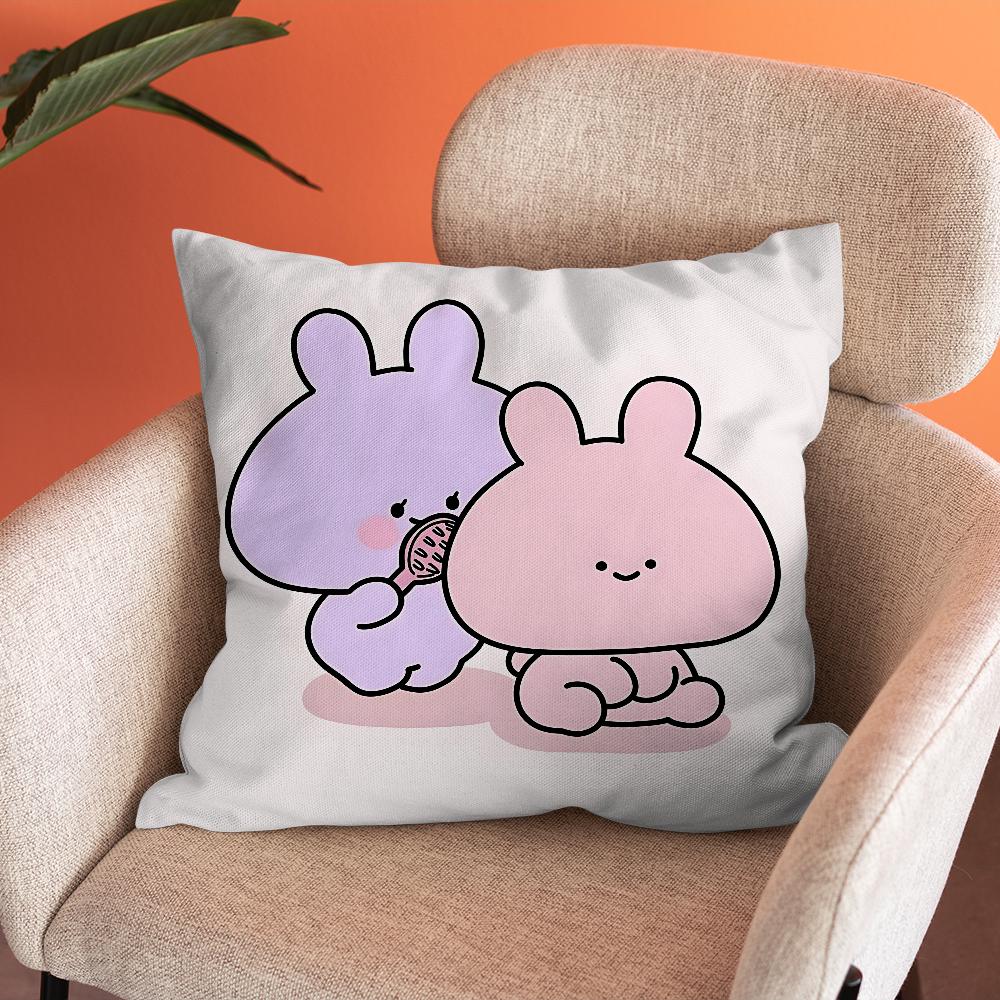 A-Asamimichan Cute Bunny Pillow Case Soft Cushion Cases for Farmhouse Sofa Decor Home Decorations and Protector Pillow Case
