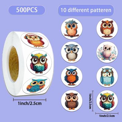 Kreative Eulen Washi Tape Sticker (500 Blatt/Rolle) - Tagebuch- und Umschlagdekoration