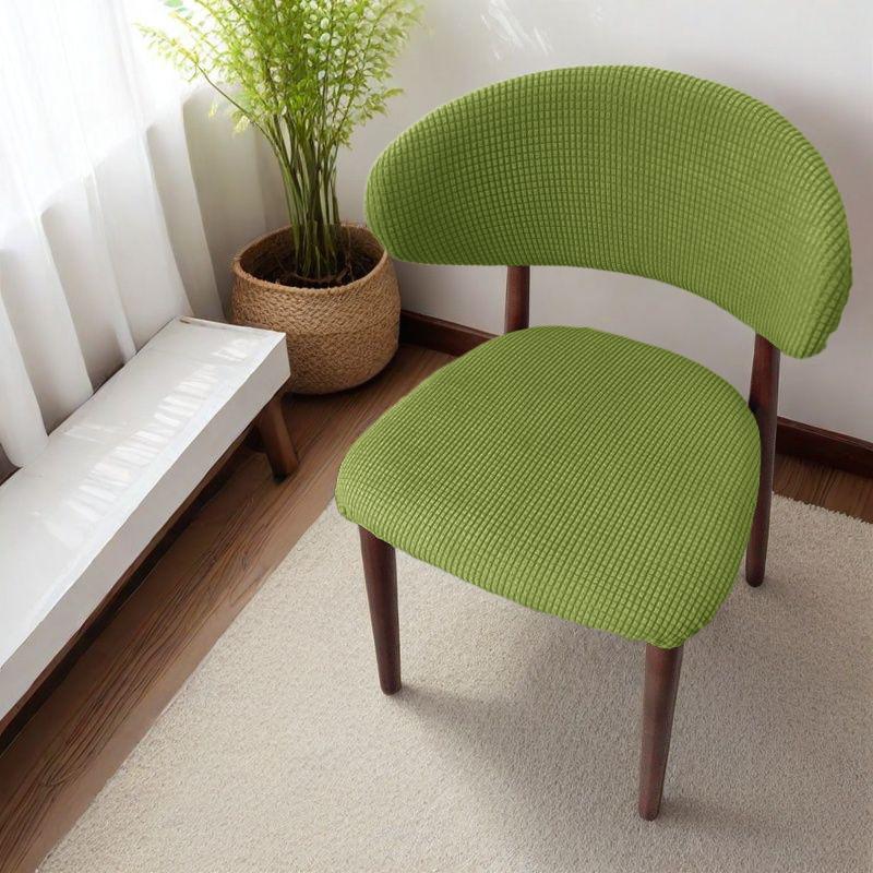 Funda para Silla con Respaldo en Forma de C Color Sólido Elástica Extraíble Fundas Divididas para Sillas de Madera Decoración del Hogar Protector de Asiento a Prueba de Polvo