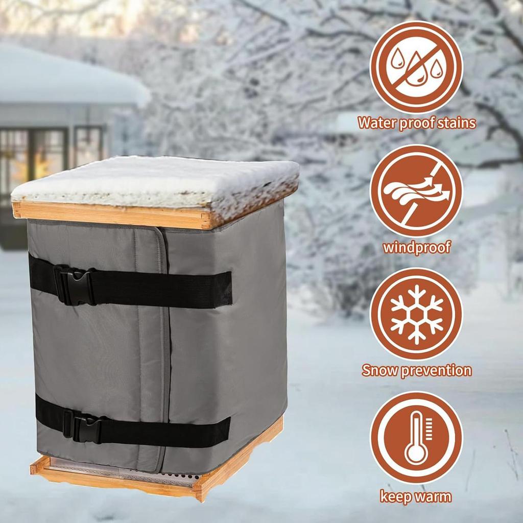 Bee Hive Wraps for Winter 5-layer Adjustable Waterproof Winter Beehive Wrap Warming Accessories for Courtyard Yard Raising Porch