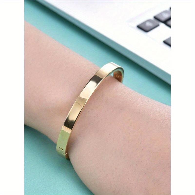 Couple's Titanium Steel Mirror Finish Minimalist Bangle