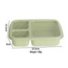 Wheat Straw 3-Compartment Lunch Box for Students & Office Workers - Reusable Plastic Bento Box