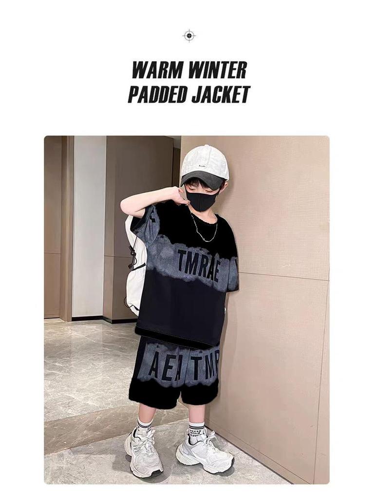 Boys' 2025 Sporty Summer Set: Trendy Short-Sleeved Pique for Older Kids