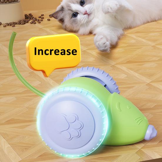 Akıllı Elektrikli Fareler Kedi Oyuncağı Şarj Edilebilir Otomatik Hareket Eden Fare Araba Oyuncağı LED Işıklarla İç Mekan Kedileri için İnteraktif Kedi Teaser