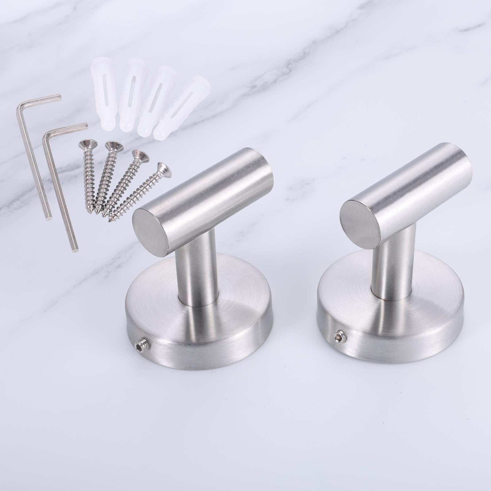 

2Pcs Bathroom Towel Hook Screw in Coat Robe Hook Stainless Steel Heavy Duty Door Hanger Hotel Bath Kitchen Garage Wall Mounted
