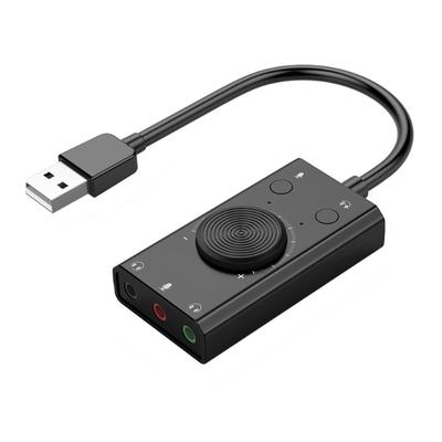SC2 USB Sound Card External Headphone Desktop PC Notebook Audio Converter Volume Adjustable Driver Free Plug and Play