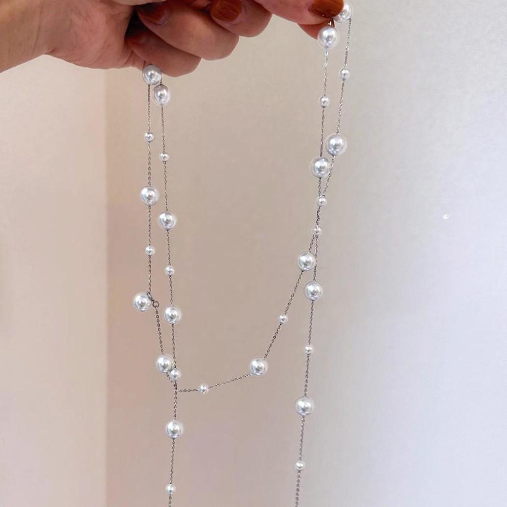 Light Luxury Irregular Glass Pearl Necklace - Versatile Fashion Jewelry for Women