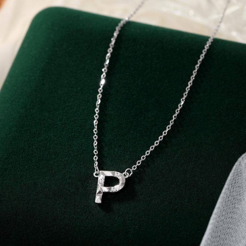 Banyan Tree S925 Silber Halskette mit englischen Buchstaben und Diamanten – Elegante und vielseitige Schlüsselbeinkette für Damen