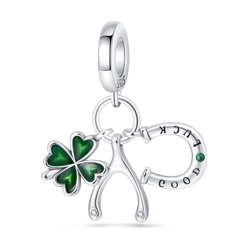 Copper Lucky FourLeaf Shamrock Collection Charm Butterfly Spring Spacer Bead Bead Charms Suitable Ideal For Pandora Authentic Bracelets