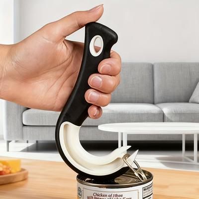 1pc Heavy-Duty Lever-Action Bottle Can Opener with Ergonomic Handle - Non-Slip Grip One-Touch Operation