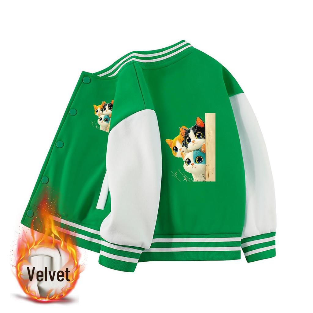 Children's American Baseball Jackets: Fashionable Casual Wear for Boys and Girls - Perfect for Spring, Autumn, and Winter.