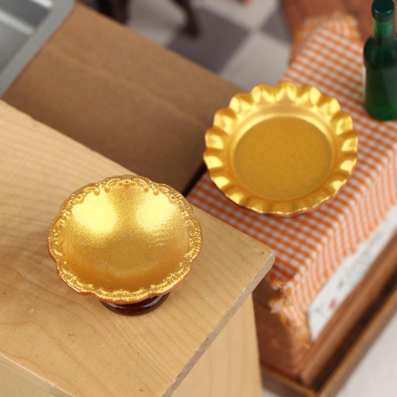 Miniature Fruit Tray Ornament 1/12 Dollhouse Simulation Cake Pastry Tray Dish Model Dollhouse Kitchen Scene Decor Accessories