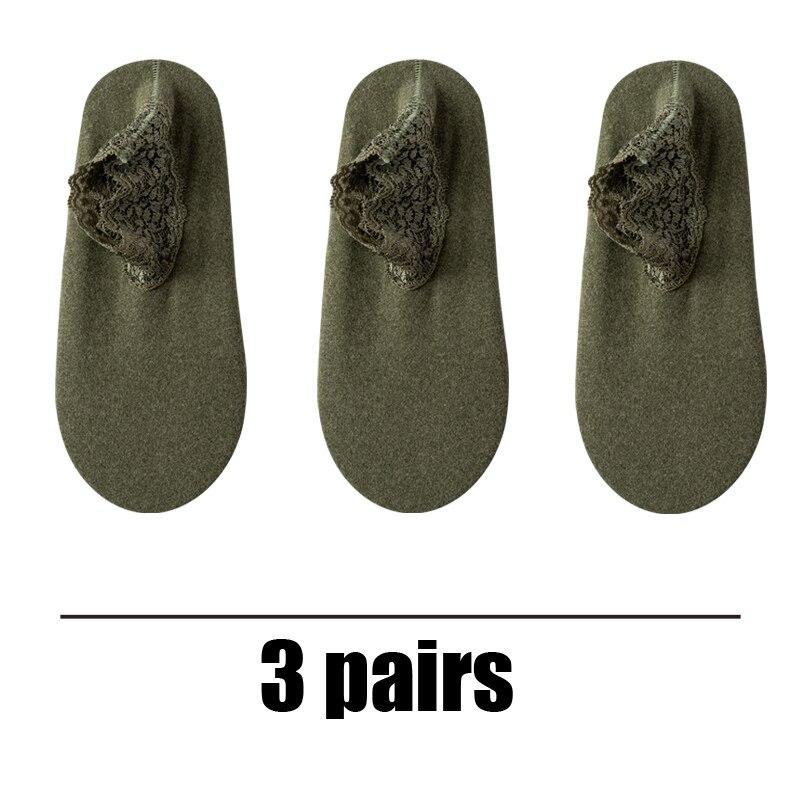 Women's Autumn Winter Thickened Warm Fleece Socks Lace Ankle Socks Non-slip Floor Socks