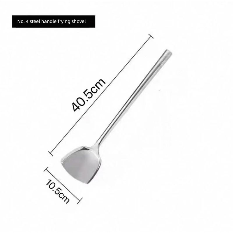 Chef s Special Cooking Spoon, 304 Stainless Steel Spoon, Household Long-Handled Soup Spoon, Large Commercial Porridge Spoon, Serving Spoon 1.2 Steel Handle No. 4 Shovel