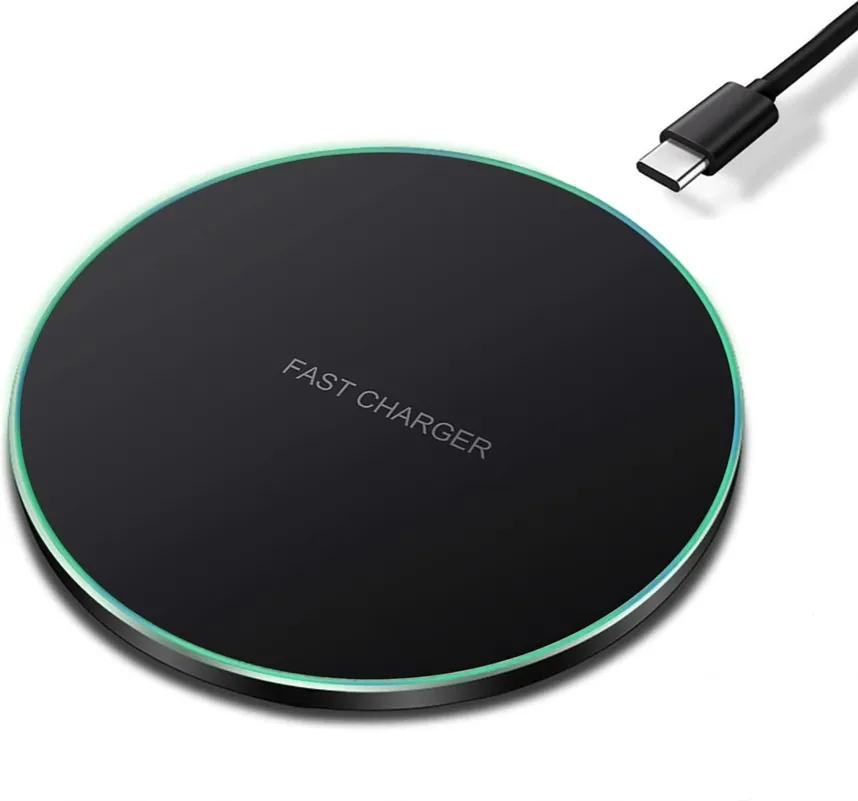 15W Fast Wireless Charger for All Phones + Qi USB-C Cable