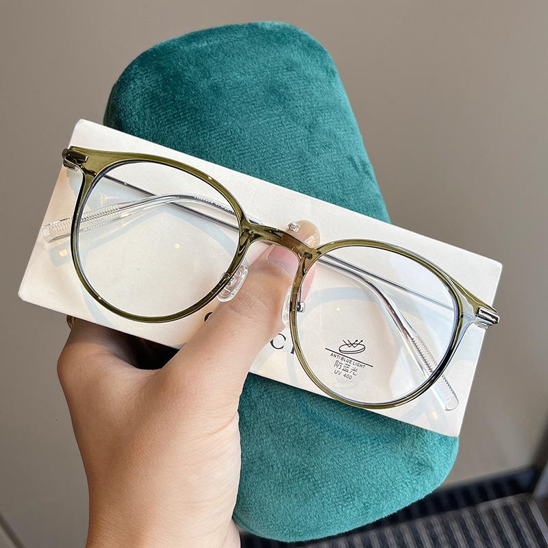 Campus Style Glasses Frames  Material Anti Blue Light Eyeglass Frames For Women Round Shape Men Glass