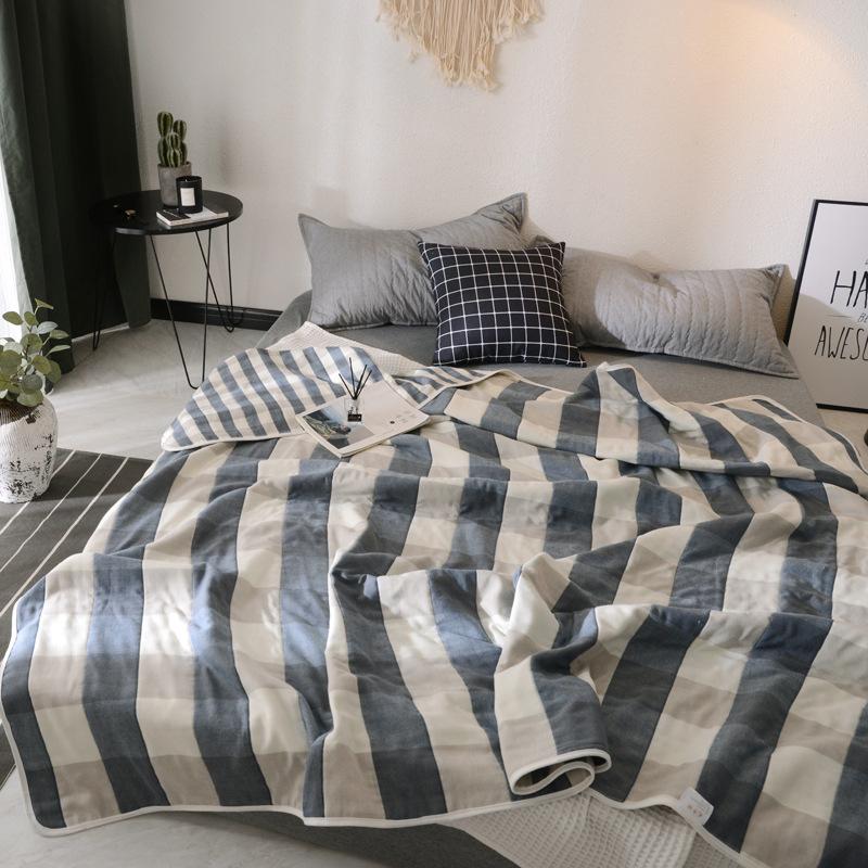 The New Cotton Six-layer Gauze Towel Quilt Is A Single Double Air Conditioning Blanket, A Cotton Sofa Towel, A Four-season Lunch Break Blanket