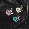 Colorful Skull Eyeball Brooch – Creative Drip Oil Design with Flying Effect
