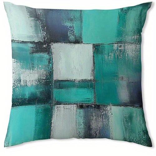 Home Decor Abstract Geometric Square Pattern Pillow Covers Pattern Cushion Cover Suitable for Sofa Bedroom Car Pillow Cover