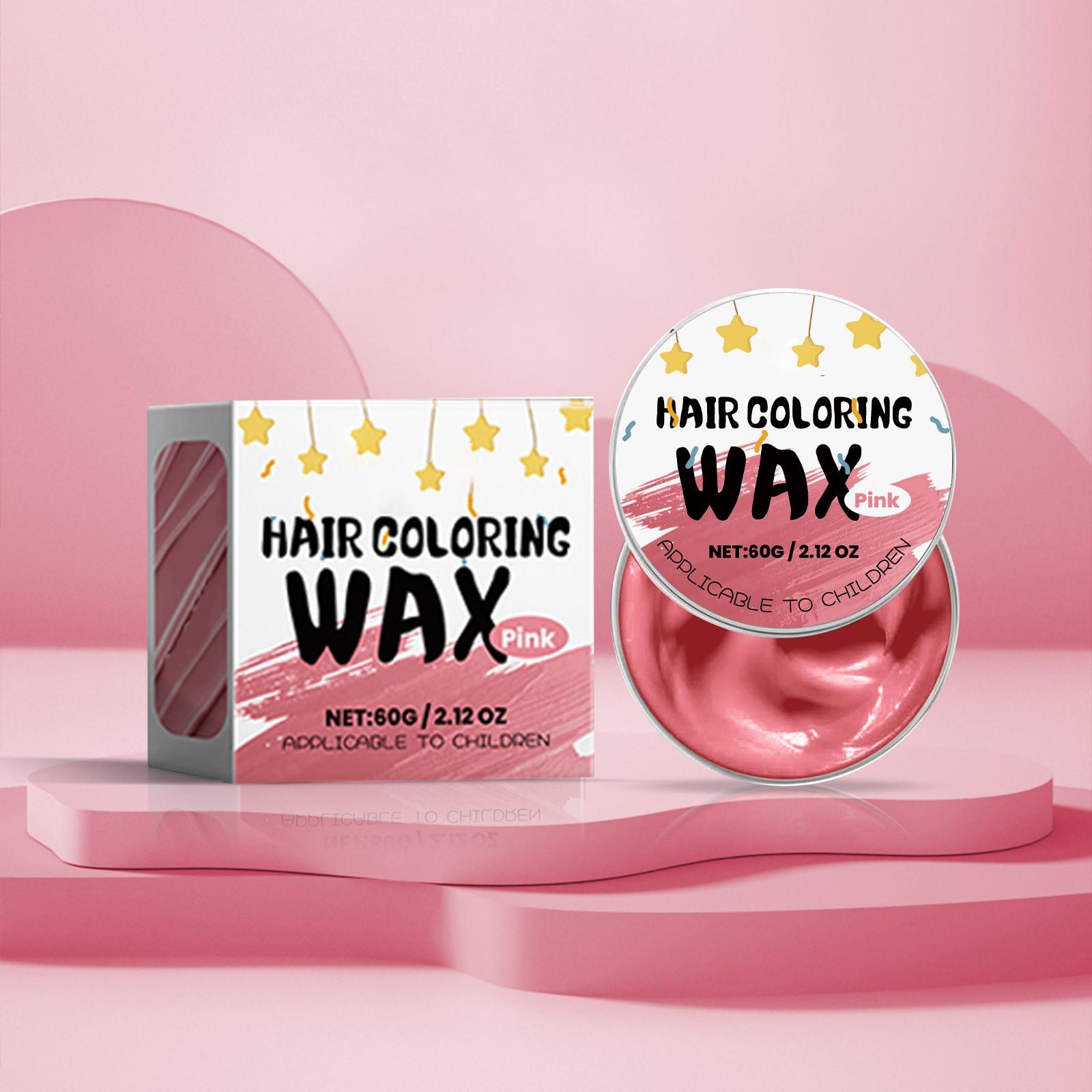 

Детский воск для волос, временный воск для волос, натуральная окраска для причесок, для мужчин и женщин, для вечеринок, косплея, 60 г One Size розовый