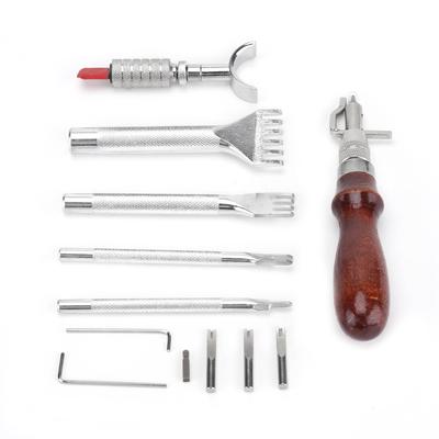 6 Pcsset Leather Craft Punch Tools Kit Stitching Carving Working Sewing Saddle Groover