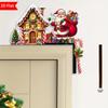 1ks 2D Vánoční rohová cedule Perníčková chaloupka Santa Claus Rám Dřevěná závěsná dekorace na dveře Domácí nástěnná dekorace Slavnostní vánoční dekorace Dárky