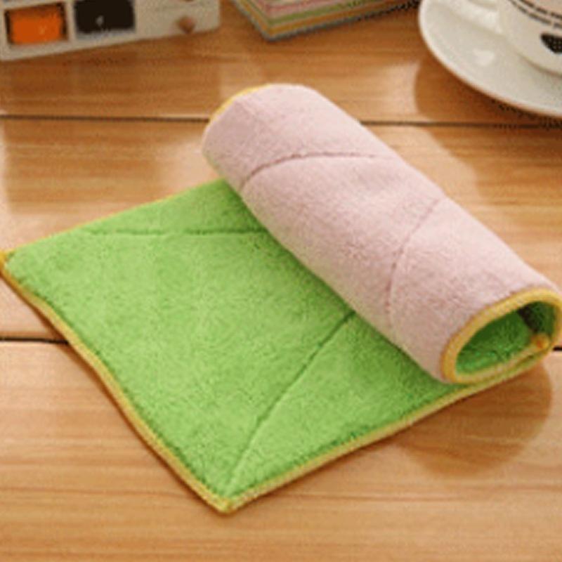 Double-sided Microfiber Dish Towels Thickening Cloth Dish Nonstick Oil Absorbent Kitchen Towels