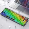 AULA F68 Mechanical Keyboard: Transparent RGB, Bluetooth Wireless, Three-Mode, Custom Hot-Swappable.