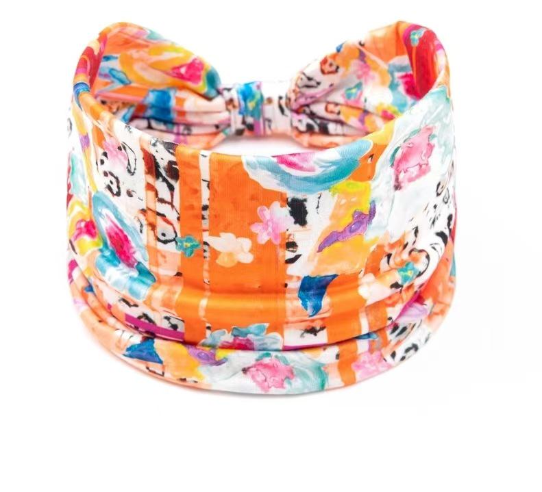 Bohemian Mandala Blume Stirnband: Elastische, atmungsaktive, schweißabsorbierende Damen Kopfbedeckung mit breiter Krempe